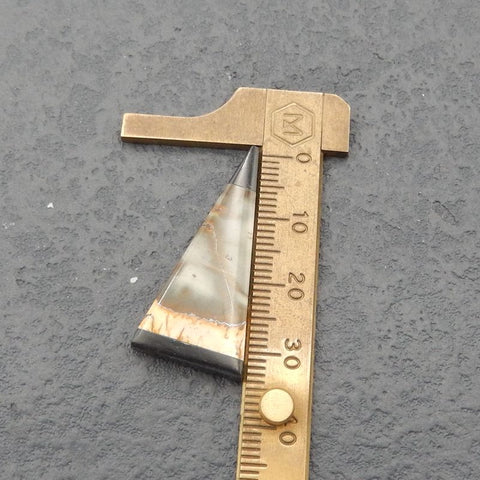 黑曜石和红溪碧玉胶合宝石耳环一对，34x16x4mm，6.2g