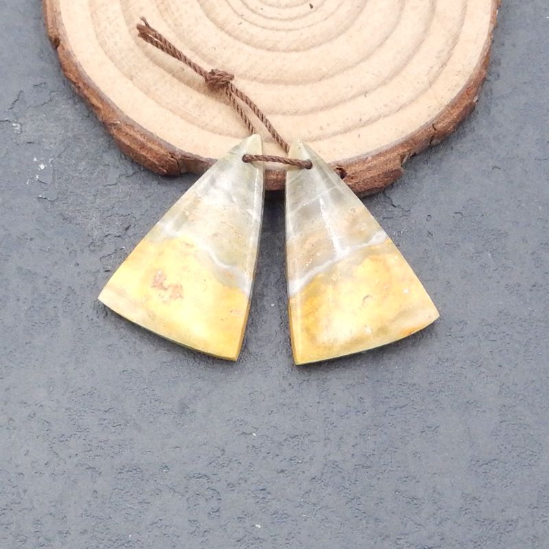 Bumble Bee Stone Triangl Boucles d'oreilles paire de pierres pour faire des boucles d'oreilles, 26x20x5mm, 6.7g