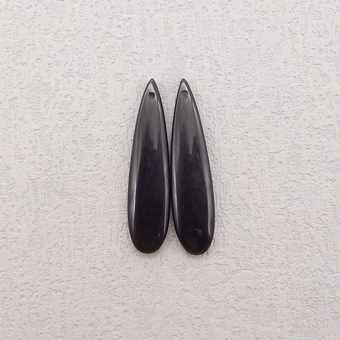 Natural Obsidian Gemstone Earring Beads, Semi Precious Stone,Jewelry DIY Making,Gemstone Wholesale,37x9x3mm,3.3g