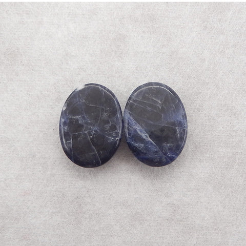 Natural African Sodalite Gemstone Cabochons Paired,20x15x7mm,5.5g