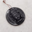 Carved Obsidian Buddha Head Gemstone Healing Pendant Bead, Lucky Pendant For Necklace, 45x11mm, 22.4g