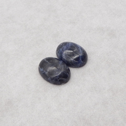 Natural African Sodalite Gemstone Cabochons Paired,20x15x7mm,5.5g