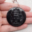 Carved Obsidian Buddha Head Gemstone Healing Pendant Bead, Lucky Pendant For Necklace, 45x11mm, 22.4g