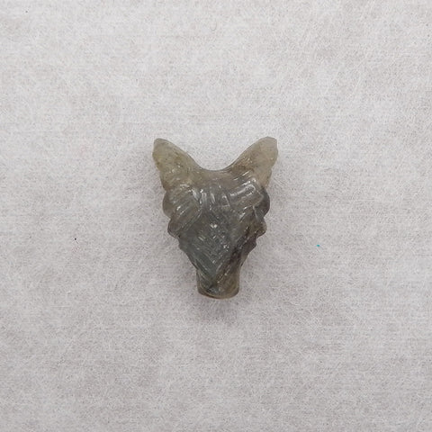 Handmade Carved Natural Labradorite Wolf Head Pendant,22x17x10mm, 3.4g