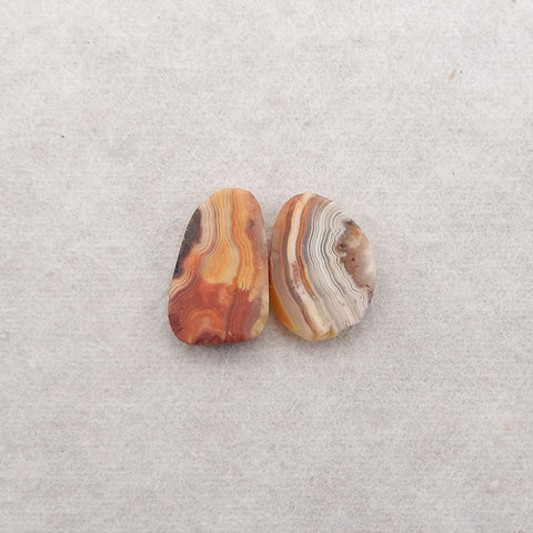 2 PCS Natural Argentina Rhodochrosite Cabochons,18x12x4mm, 17x13x4mm, 2.7g