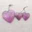 1 SET Natural African Purple Stone Heart Shape Earrings Beads and Heart Shape Pendant,Semi-Precious Gemstones for Jewelry Making,32x31x6mm,20x18x5mm,11.2g