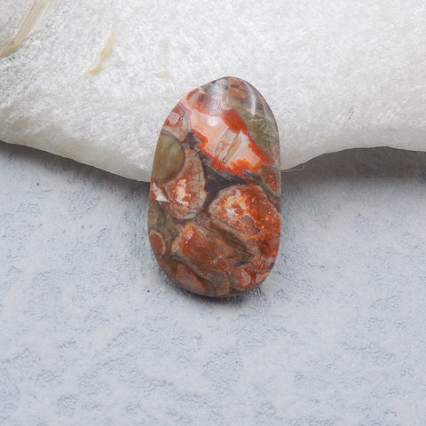 Natural Rhyolite Bird's Eye Jasper Cabochon 25x15x4mm, 2.7g