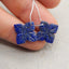 Natural Lapis Lazuli Carved flower Earring Beads 23x23x3mm, 3.4g