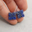 Boucles d'oreilles en pierres précieuses de lapis-lazuli naturel, 19 x 20 x 3 mm, 6 g