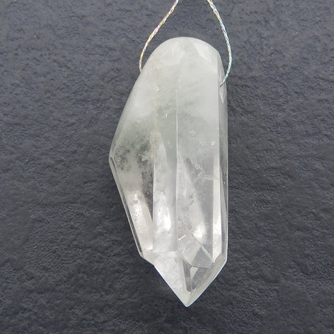 Natural Drusy White Quartz Stone Pendant Bead, Side Drilled Gemstone Pendant,Healing Stone For Jewelry Design,  49x22x16mm, 22.9g