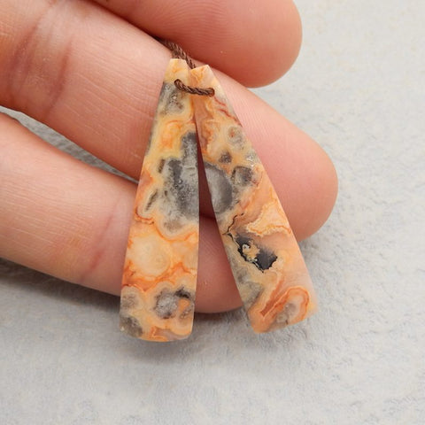 Natrual Crazy Lace Agate Earring Beads 39*10*4mm, 5.0g