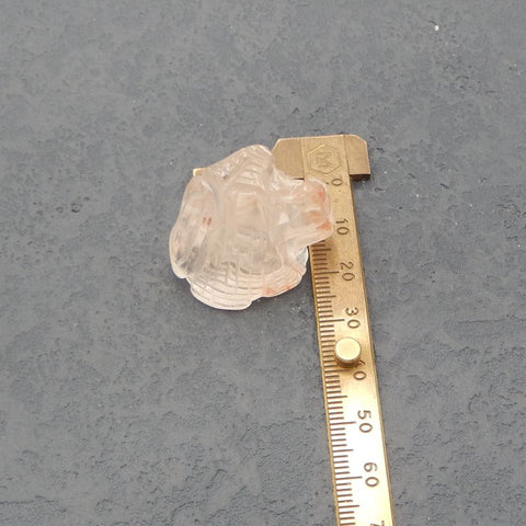 Natural Rose Quartz Carved frozen insects 31x28x22mm, 16.1g