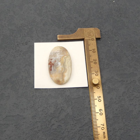 Natural Crazy Lace Agate Cabochon 33x18x5mm, 4.9g