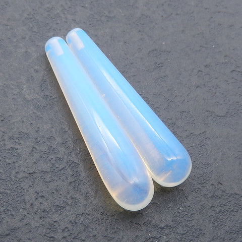 Natural Opalite Top Half Drilled Earrings Beads, Stone For Earrings Making, 39x8mm, 7g