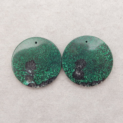 Natural Chrysocolla Gemstone Earring Beads,Popular Earrings Pair, 30x3mm, 14.8g