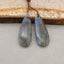 Paire de Boucles d'Oreilles Percées en Labradorite Naturelle 29x13x5mm,6.9g