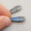 Paire de Boucles d'Oreilles Percées en Labradorite Naturelle 29x13x5mm,6.9g