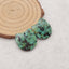 Natural African Turquoise Gemstone Earring Beads, Drilled Gemstone Pair, 21×21×4mm, 6.3g