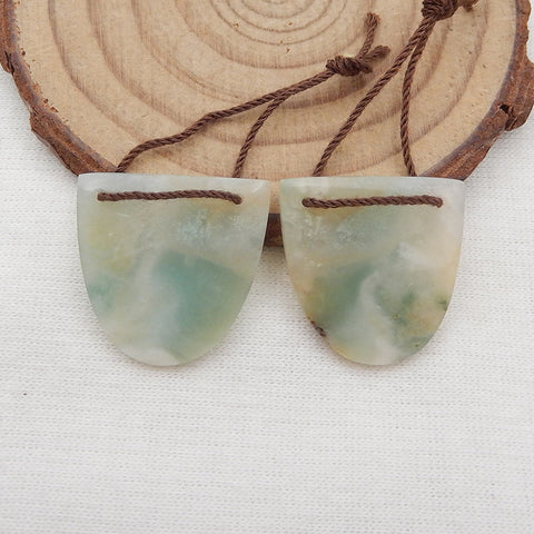 Natural Amazonite Earring Beads 21x22x4mm, 6.4g