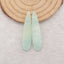 Green Onyx Gemstone Earring Beads,Drilled Stone Earring Pair, Gem Jewelry Gift, 39x9x4mm, 4.3g