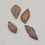 4 PCS Natural Red Creek Jasper Pendant Beads 29*17*4mm, 23*16*5mm, 9.2g