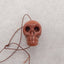 Carved Red Sand Sun Sitara Skull Gemstone Pendant Bead, Unique Stone Pendant For Necklace, 26x17x21mm, 13g