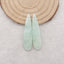 Green Onyx Gemstone Earring Beads,Drilled Stone Earring Pair, Gem Jewelry Gift, 39x9x4mm, 4.3g