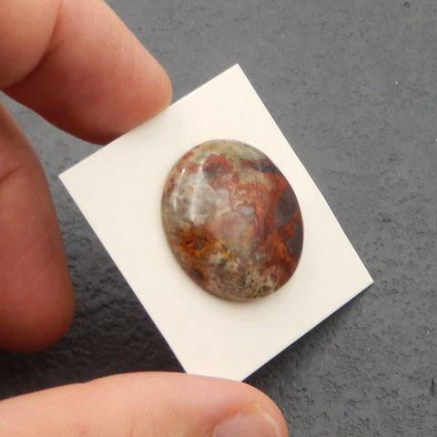 Natural Waring States Red Agate Cabochon 25x25x6mm, 5.8g