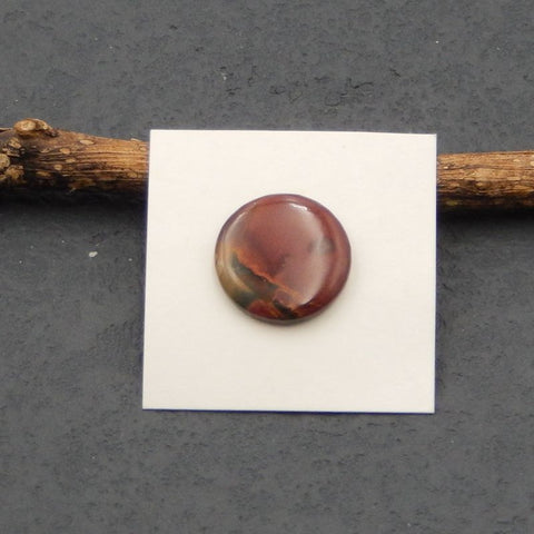 Natural Red Creek Jasper Cabochon 18x18x4mm, 2.6g