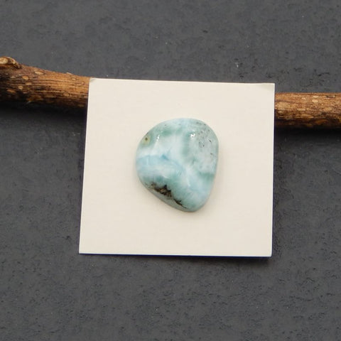 Cabochon en pierres précieuses de Larimar naturel, 20x17x6mm, 4.0g