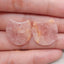 Natural  Rose Quartz Earring Beads,Handmade Gemstone Earring pair,21x21x4mm,6.3g