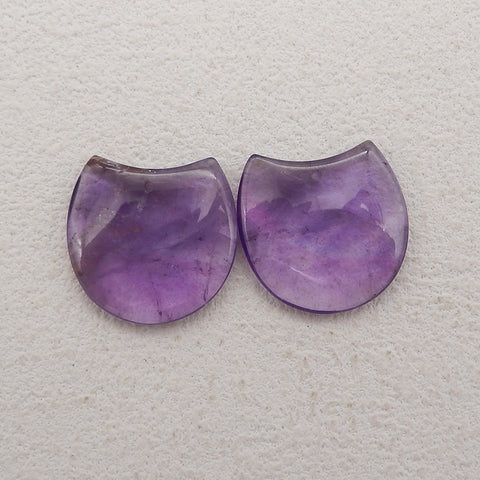 Natural Amethyst Gemstone Earrings, Purple Stone Earrings, 21x21x4mm, 6.3g