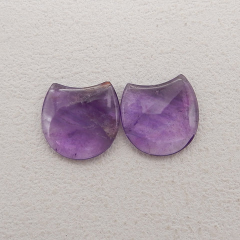 Natural Amethyst Gemstone Earrings, Purple Stone Earrings, 21x21x4mm, 6.3g