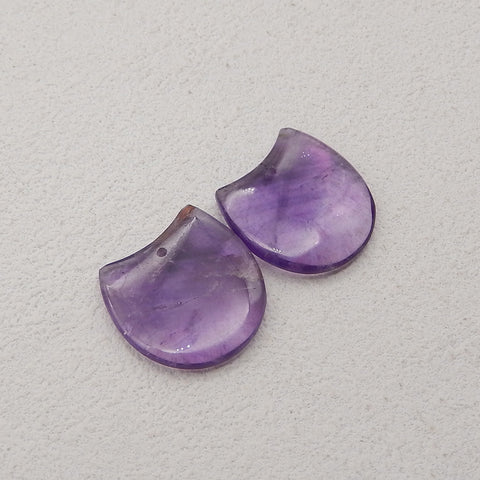 Natural Amethyst Gemstone Earrings, Purple Stone Earrings, 21x21x4mm, 6.3g