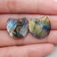 Natural Flash Labradorite Gemstone Earrings, Gemstone Earring Pair, 21×21×4mm, 5.9g