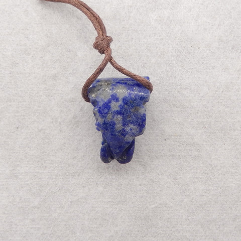 New! Carved Natural Lapis Lazuli Animal Head Pendant, Gemstone Pendant For Necklace, Stone Animal Pendant, 19x13x10mm, 4.3g