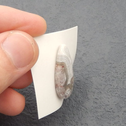 Natural Crazy Lace Agate Cabochon 28x13x5mm, 3.3g