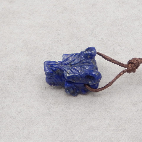 New! Carved Natural Lapis Lazuli Animal Head Pendant, Gemstone Pendant For Necklace, Stone Animal Pendant, 18x13x10mm, 4.3g