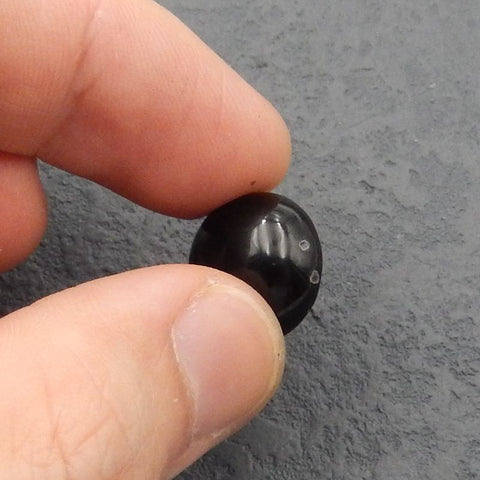 Natural Obsidian Cabochon 16x16x7mm, 2.7g