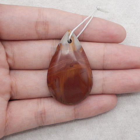 Natural Multi-Color Picasso Jasper Teardrop Gemstone Pendant Bead, Drilled Gemstone Pendant,Handmade Pendant Gift, 42x26×7mm, 11.7g