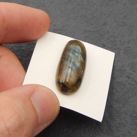 Natural Labradorite Cabochon 31x13x8mm, 5.9g