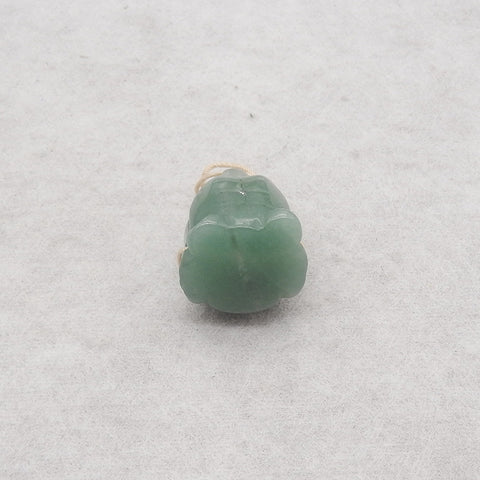 New! Carved Natural Green Aventurine Animal Head Pendant, Gemstone Pendant For Necklace, Stone Animal Pendant, 22x19x19mm, 11.3g