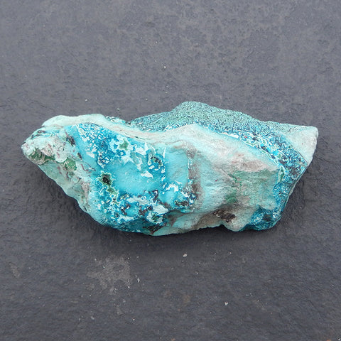 Chrysocolla Specimen,Natural Bright Blue Raw Rough Crystal Specimen, Mineral Specimen,77×35×28mm,87g