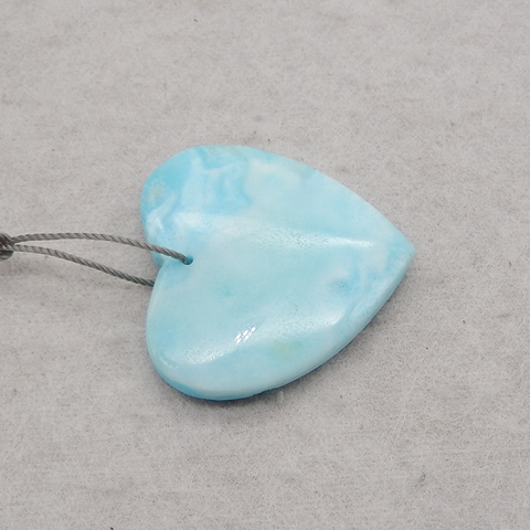 Natural Hemimorphite Heart Gemstone Pendant Bead, Popular Drilled Pendant For DIY Making,32×31×6mm,9.6g