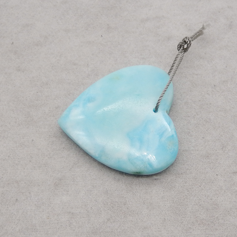 Natural Hemimorphite Heart Gemstone Pendant Bead, Popular Drilled Pendant For DIY Making,32×31×6mm,9.6g