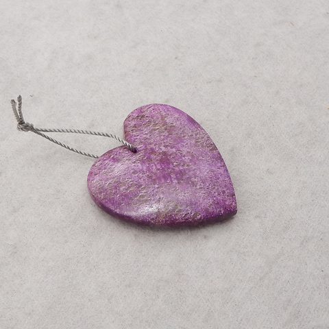 Natural African Purple Stone Heart Shape Pendant Bead,31x30x6mm,6.9g