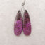 Natural African Purple Stone Earrings Beads, Handmade Stone Earring Pair,31x10x4mm, 3.5g