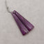 Natural African Purple Stone Earrings Beads, Drilled Earring Pair,36x10x3mm, 2.9g