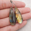 Natural Flash Labradorite Gemstone Earrings, Gemstone Earring Pair, 36×13×4mm, 5.8g