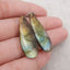 Natural Flash Labradorite Gemstone Earrings, Gemstone Earring Pair, 36×13×4mm, 5.8g